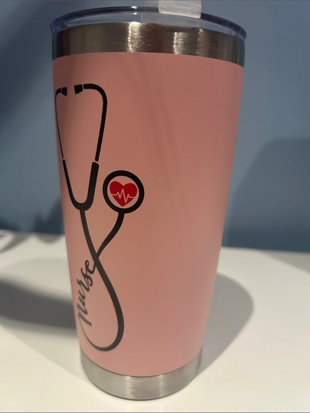 Nurse Stainless Steel Travel Tumbler - Pink